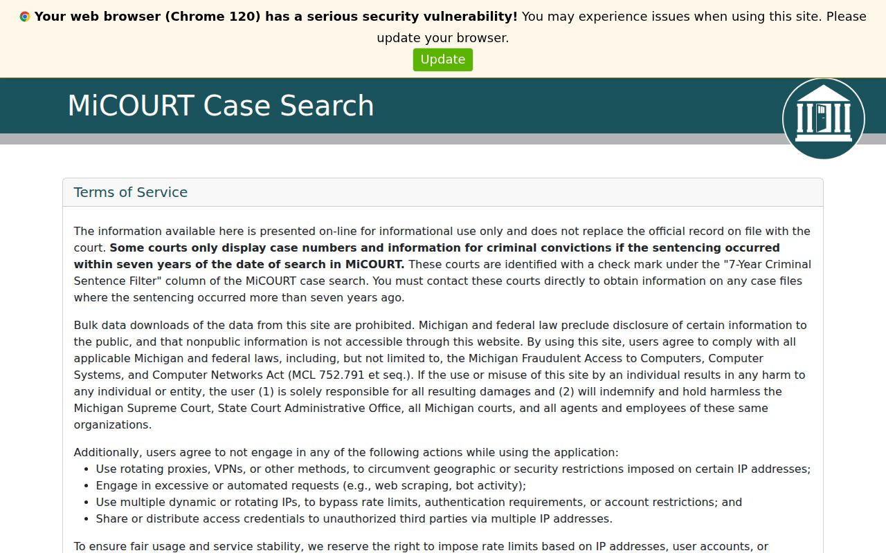 Allegan County Otsego court docket case-search route in MiCOURT
